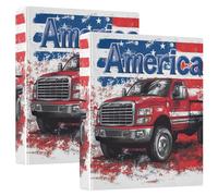 Independence Day Truck Classeur pour cahier 1-1/2 pouces, 3 anneaux avec poches intérieures, lot de 1/2 fournitures de bureau, 200 feuilles
