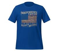 Independence Engine Patriotic Mechanic Vintage Cars Classic T-shirt unisexe pour adulte, True Royal, M