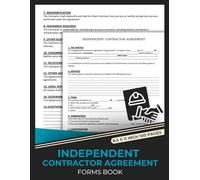 Independent Contractor Agreement Forms Book: Contract Agreement Form Between Contractor and Client | 50 Forms