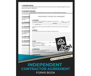 Independent Contractor Agreement Forms Book: Contract Agreement Form Between Contractor and Client | 50 Forms