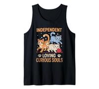 Independent Loving Curious Souls Cat Lover Feline Meow Pet Meow Débardeur