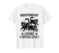 Independent Loving Curious Souls Cat Lover Feline Meow Pet Meow T-Shirt