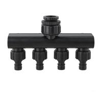 Independent Switch Distributeur de tuyau d'arrosage 4 voies Compatible avec robinets 1/2" 3/4" 1" Plastique jaune (Noir)