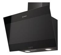 INDESIT Hotte Décorative incliné aspirante noire Largeur 60cm Débit d'air 647m3/h