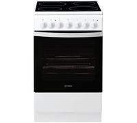 INDESIT IS5V4PHW/E - Cuisinière, Blanc, Table Vitrocéramique, 50cm, 4 zones de cuisson, Manettes, Four CN, Hydrolyse, 61L