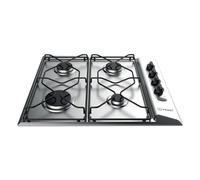 Indesit PAA 642 IX/I WE Noir, Acier inoxydable Intégré 58 cm Gaz 4 zone(s)