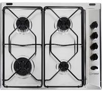 Indesit PAA 642 IX/I WE Noir, Acier inoxydable Intégré 58 cm Gaz 4 zone(s)