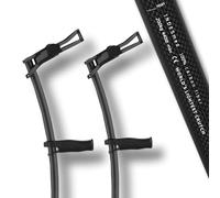 INDESmed |Paire de béquilles 100% fibre de carbone - Les plus légères au monde - Réglable | Cannes anglaises ergonomiques de luxe pour prévenir les tendinites (Noir, XL (<185cm))