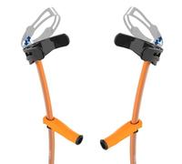 INDESmed | Paire de béquilles adulte légères réglables - 100% Aluminium aérospatial - Remboursables par la Sécu (LPP: 6281715) | Cannes anglaises confortables - Primé internationalement (Orange, S)