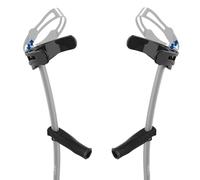 INDESmed | Paire de béquilles adulte légères réglables - 100% Aluminium aérospatial - Remboursables par la Sécu (LPP : 6281715) | Cannes anglaises confortables - Primé internationalement (Gris, L)