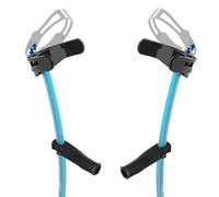 INDESmed | Paire de béquilles adulte légères réglables - 100% Aluminium aérospatial - Remboursables par la Sécu (LPP : 6281715) | Cannes anglaises confortables - Primé internationalement (Bleu, M)