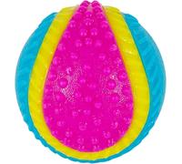 Indestructible 5 Way Ball for Dogs-Squeaky Rubber Toy Stimulating Sight,Hearing,Touch,Odorate,Taste-For Blind Dogs,Small,Medium and Large-Size 8 cm