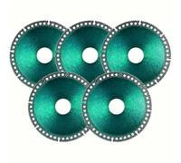 Indestructible Disc 2.0 - Disque de coupe en acier au manganèse haute performance, diamanté, 5 pièces 4″ - Convient aux meuleuses à arbre de 22 mm - Pour carrelage, verre, métal, bois, céramique