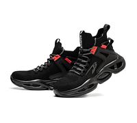 Indestructible Smash And Puncture Resistant Steel Toe Sneakers, Fashion High-Top Labor Protection Shoes, Breathable Trendy Safety Shoes, Lightweight Comfortable Industrial Work Shoes ( Color : Black ,
