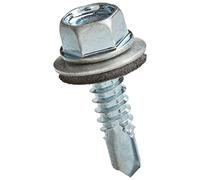 INDEX BZABE166325 - Blister. Tornillo autotaladrante de cabeza hexagonal. Tornillo con arandela vulcanizada de acero-EPDM (6,3 x 25 P16, 10 uds.)