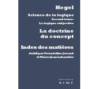 Science de la logique : la doctrine du concept: Index des matières