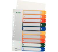 Index Dividers 1-10,Printable On Pc,A4,Ultra-Strong Plastic,Extra-Large,White/Multicolor,12930000