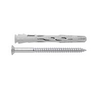 Index Fixing Systems T-NUX A - Lot de 50 chevilles universelles à haut rendement à tête fraisée, revêtement galvanisé en zinc et nylon, TNUXA08080