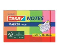 Index repositionnable Marker, couleurs néons,50 x 20 mm