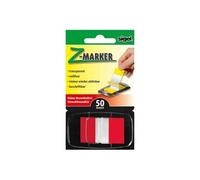 SIGEL Marque-pages adhésifs HN491 – Film transparent, distributeur Z, 50 feuilles 4,3×2,5 cm – Rouge