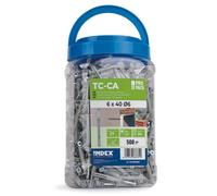 INDEX TCCAEP6040 - Taco clavable de poliamida 6.6, premontado con tornillo rosca-arpón. Bote de plástico (6 x 40 Ø6, 1 uds.)