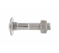 INDEX Vis tête ronde collet carré et écrou hexagonal - Zinguée M5 x 45 - Boite de 200 - Vis, pointes, boulons