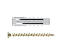 INDEX VTPPOTS08 - Caja con Ventana. CV - TACO NYLON T4S + TIRAFONDO. Taco de cuatro segmentos con tirafondo (8 uds.)