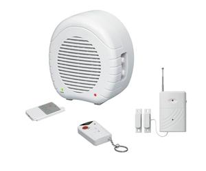 Indexa EW01 + MA80KM + MA80R Chien de garde électronique avec télécommande, détecteur d'ouverture sans fil et télécommande supplémentaire