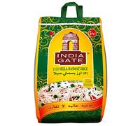 India Gate riz basmati sella, pré-étuvé (en provenance d'Inde, grain long fin) aromatique, conditionnement pour réserve - Unité (1 x 5kg)