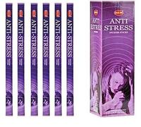 India HEM Lot de 6 paquets d'encens anti-stress 8 g
