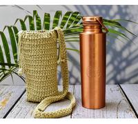 India House Maison de l'Inde | Bouteille d'Eau en Cuivre Pur | Étanche Sans Soudure | Ayurvédique Parfaite (Matte Seven Chakra With Bag)
