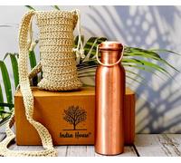 India House Maison de l'Inde | Bouteilles d'eau en cuivre pur | Bouteille en cuivre étanche sans soudure | Bouteille en cuivre ayurvédique parfaite (SEVEN CHAKRA)