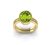 INDIA MADE 10.25 Ratti 9.60 Carat Certified Natural Green Peridot Gemme Bague réglable / Anguthi pour homme et femme - B09X34VNN9, argent, saphir synthétique