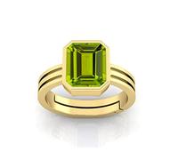 INDIA MADE 9.25 Ratti 8.60 Carat Certified Natural Green Peridot Gemme Bague réglable / Anguthi pour homme et femme - B09X376HW9, argent, saphir synthétique