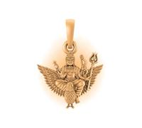 INDIA MADE Pb7355_gold Pb7355_gold - Pendentifs dieu Shani Dev en argent sterling plaqué or 22 carats (92,5 % de pureté) - Pour homme et femme - Sans pierre précieuse
