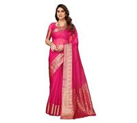 INDIA MADE Zari Patta en organza tissé pour femme en pallu et jacquard avec chemisier non cousu Piece-3800, multicolore, taille unique