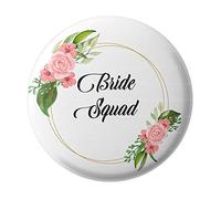 Indian Bride Squad Lot de 15 badges de mariage pour mariée C-16 44 mm Métal sans pierre précieuse