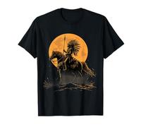 Indian Chief Horse Ride Coiffe à plumes amérindiennes T-Shirt