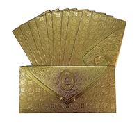 Indian Collectible Lot de 10 enveloppes indiennes à 3 plis Motif Taj Doré