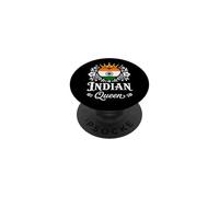 Indian Queen India Flag Proud Indian Woman PopSockets PopGrip Adhésif