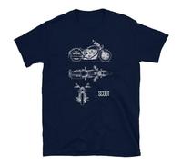 Indian Scout Motorcycle Mens T-Shirt Indian Bike Blueprint Sports Tee Shirts