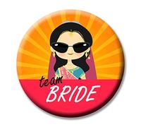 Indian Team Bride Lot de 15 badges de mariage Ladkiwale 5,5 cm