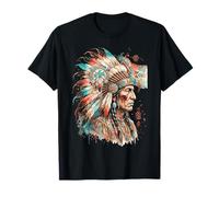 Indian Tribe Coiffe à Plumes Indiennes T-Shirt