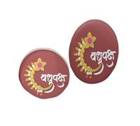 Indian Vadhupaksha | Team Bride | Badges de mariage | Badge rond | 58 mm | Lot de 12 - Saiaksh's, métal, sans pierre précieuse