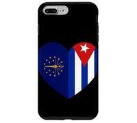 Indiana and Cuba Flags: Heart Shaped Unity Coque pour iPhone 7 Plus/8 Plus