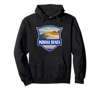 Indiana Dunes National Park Illustration Badge rétro Sweat à Capuche