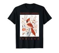Indiana Northern Cardinal State Souvenir de Voyage pour Oiseaux T-Shirt
