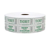 Indiana Ticket Co. Lot de 2 rouleaux de tickets de reniflard de qualité supérieure 50/50, tickets pour événements, carnavals, prix de porte, boissons et plus encore (1000, vert citron)