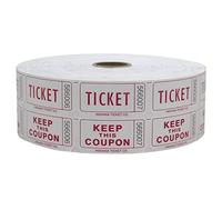 Indiana Ticket Co. Lot de 2 rouleaux de tickets de reniflard de qualité supérieure 50/50, tickets pour événements, carnavals, prix de porte, boissons et plus encore (1000, framboise)
