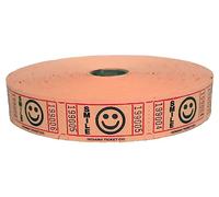 INDIANA TICKET CO. 2000 tickets de tombola Smile, orange, rouleau unique, tickets pour événements, entrée, récompense en classe, collecte de fonds et prix (1 des 8 couleurs)